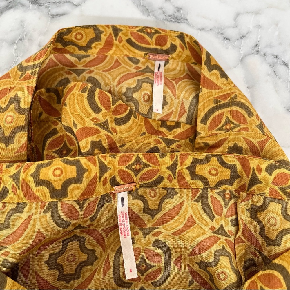 NWOT Free People REVOLVE Imogen Sarong Mini Skirt in Turmeric Made in India - Picture 7 of 10